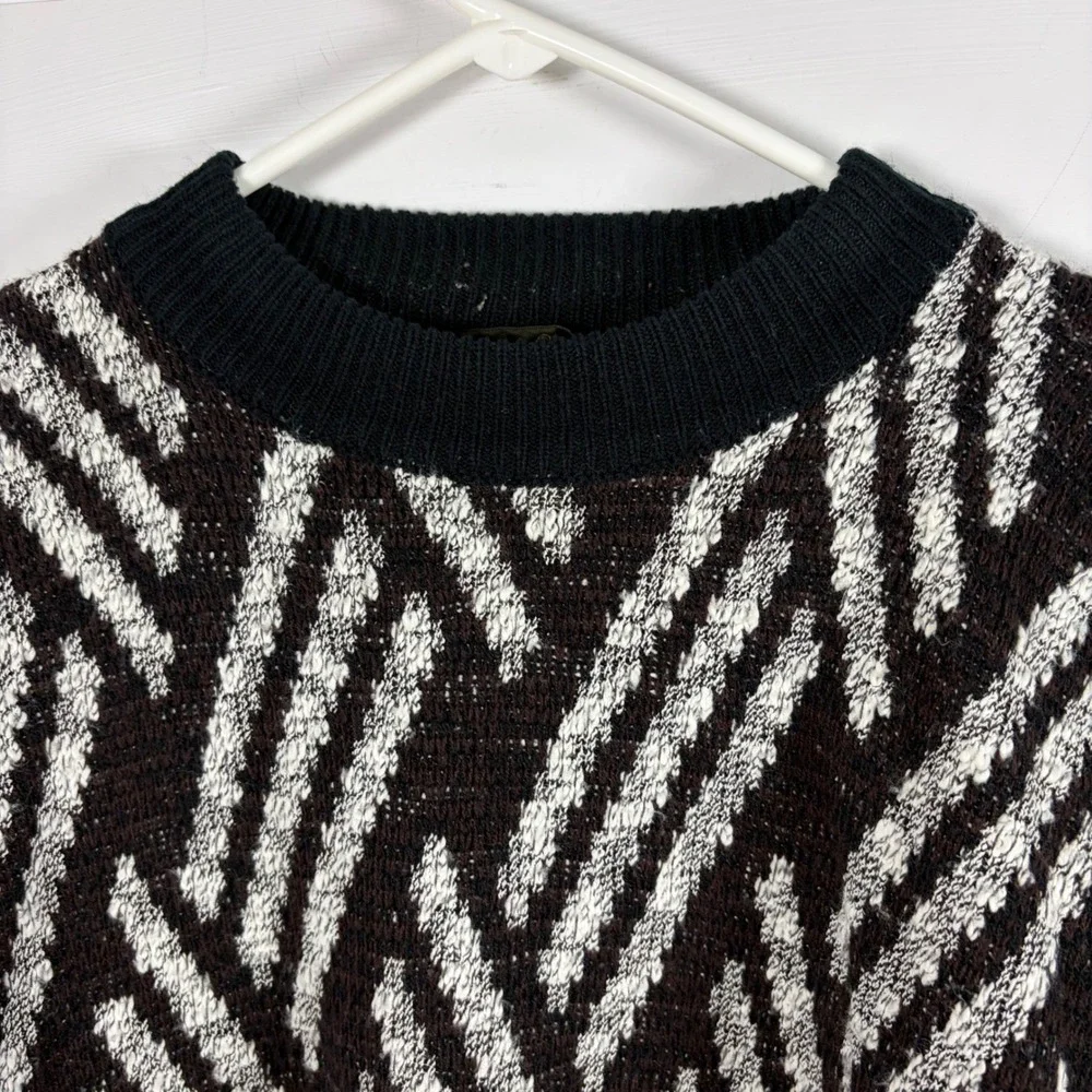 Vintage 90s Point Zero Sweater Men L Skater Geometric Abstract‎ Knit Grandpa